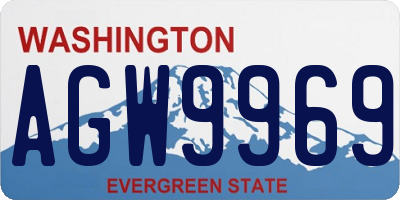 WA license plate AGW9969