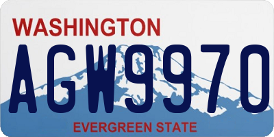 WA license plate AGW9970