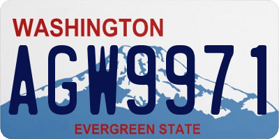 WA license plate AGW9971