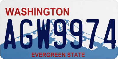 WA license plate AGW9974