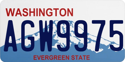 WA license plate AGW9975
