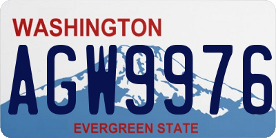 WA license plate AGW9976