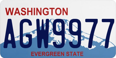 WA license plate AGW9977