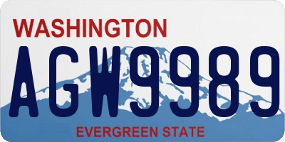 WA license plate AGW9989
