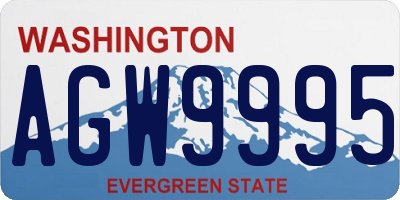 WA license plate AGW9995