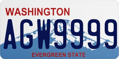 WA license plate AGW9999