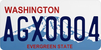 WA license plate AGX0004