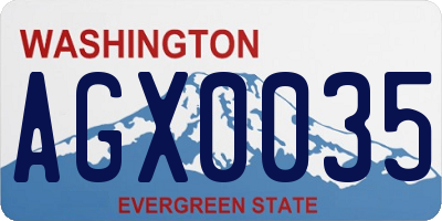 WA license plate AGX0035