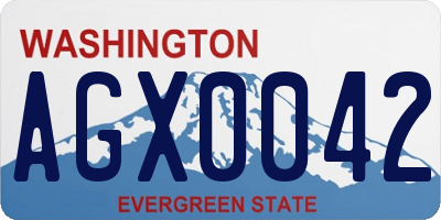 WA license plate AGX0042