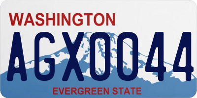 WA license plate AGX0044