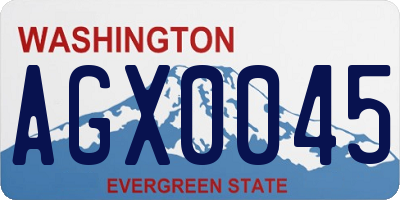 WA license plate AGX0045