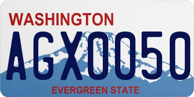 WA license plate AGX0050