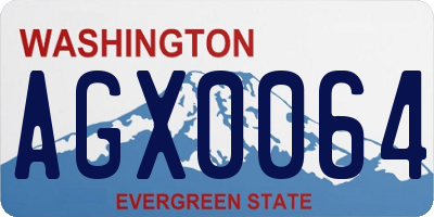 WA license plate AGX0064