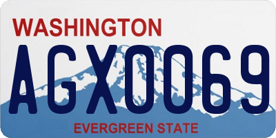WA license plate AGX0069