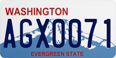 WA license plate AGX0071