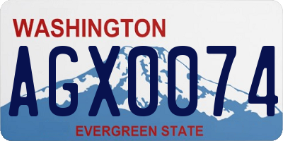 WA license plate AGX0074