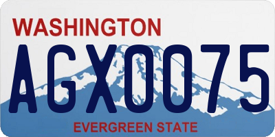 WA license plate AGX0075