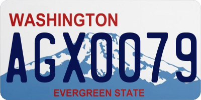 WA license plate AGX0079