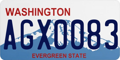 WA license plate AGX0083