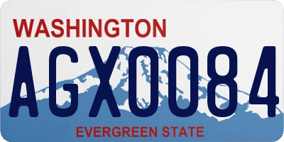 WA license plate AGX0084