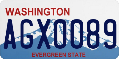 WA license plate AGX0089