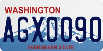 WA license plate AGX0090