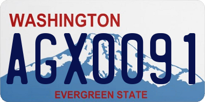 WA license plate AGX0091