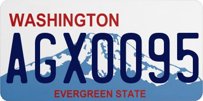 WA license plate AGX0095