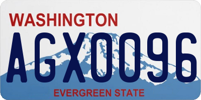 WA license plate AGX0096