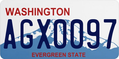 WA license plate AGX0097