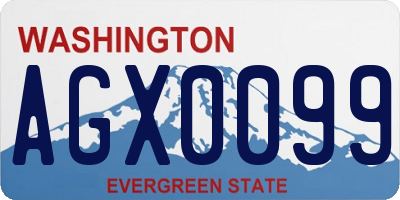 WA license plate AGX0099