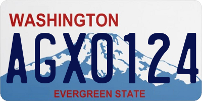 WA license plate AGX0124