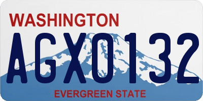 WA license plate AGX0132