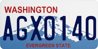 WA license plate AGX0140