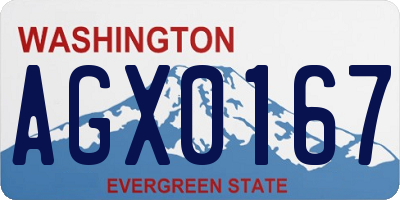 WA license plate AGX0167