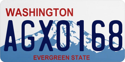 WA license plate AGX0168