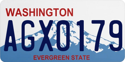 WA license plate AGX0179