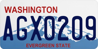 WA license plate AGX0209