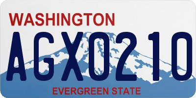 WA license plate AGX0210