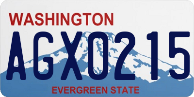 WA license plate AGX0215