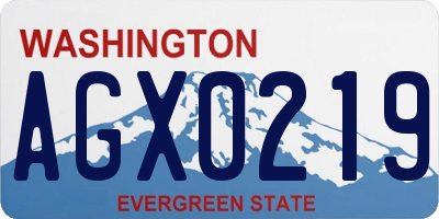 WA license plate AGX0219