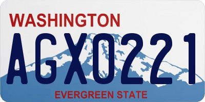WA license plate AGX0221