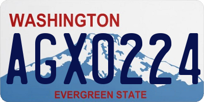 WA license plate AGX0224