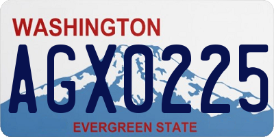 WA license plate AGX0225