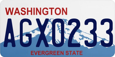 WA license plate AGX0233