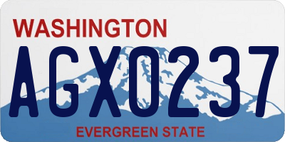 WA license plate AGX0237