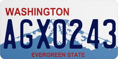 WA license plate AGX0243