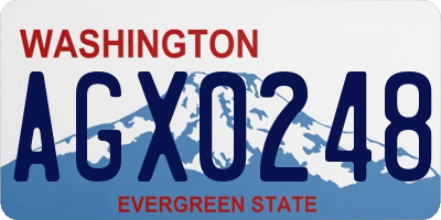 WA license plate AGX0248