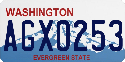WA license plate AGX0253