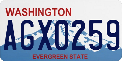 WA license plate AGX0259